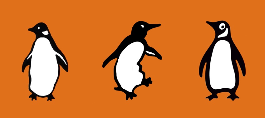 Trois manchots debout